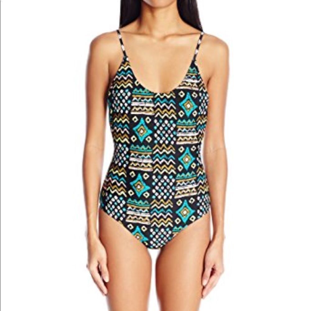 Volcom Tribal Instinct Black One Piece nwt